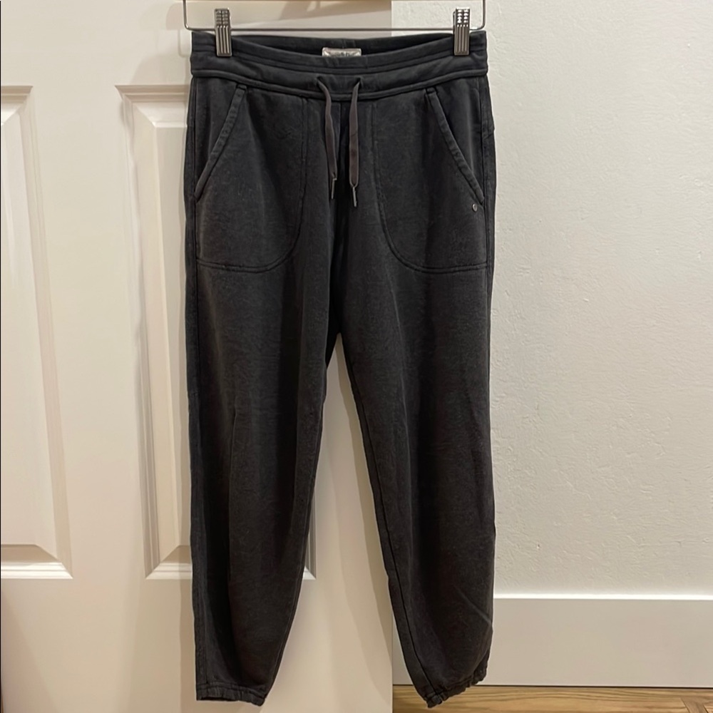 Prana Women's Cozy Up Charcoal Black Jogger Pants Sweatpants Ankle